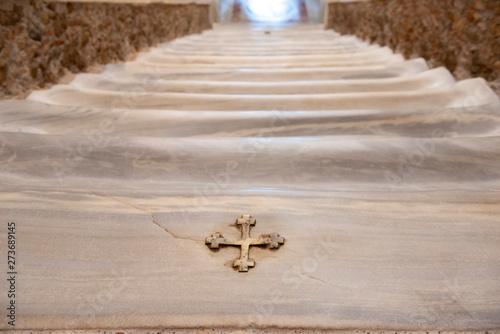 Canvastavla Rome, Italy, April 11, 2019: Holy Stair (Scala Santa) at San Giovanni in Laterano Dome