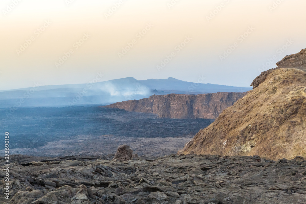 Fototapeta premium Erta Ale volcano and the base camp 
