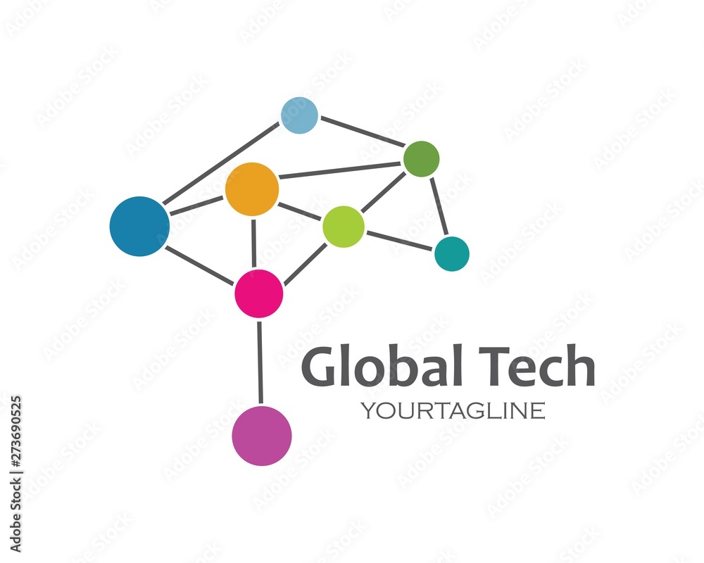 Fototapeta premium global technolgy logo icon vector illustration design