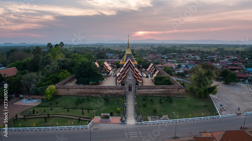 Aerial view of Wat Phra That Lampang Luang is a temple in Lampang Province, Thailand
