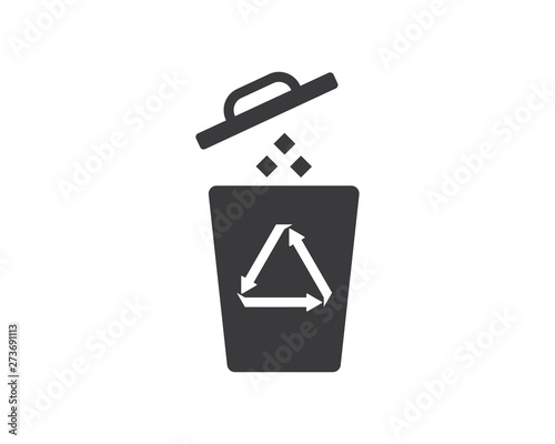 trash can icon lgo vector illustration design