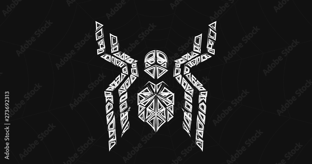 Obraz premium Spider symbol, grunge spider logo banner, poster design.