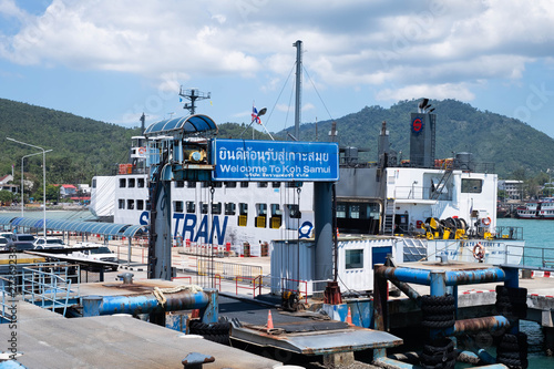 Koh Samui, Thailand - 3 May 2019 : Nathon Pier is the main ferry port in Samui.