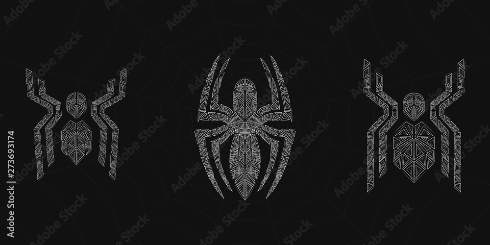 Naklejka premium Spider symbol, grunge spider logo banner, poster design.