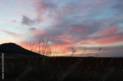 sunset in the mountains in Spain