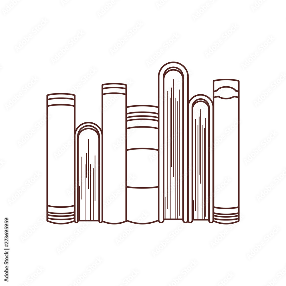 Group of books and banner pennant design Group of books and banner pennant design
