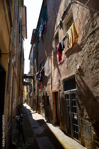 Albenga street view  Italy.