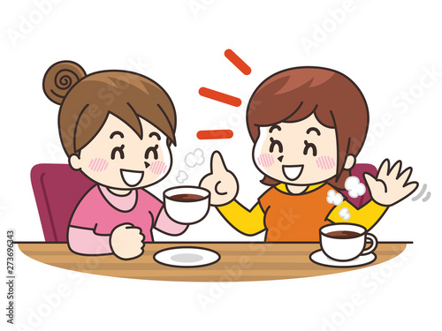 カフェで寛ぐ若い女性