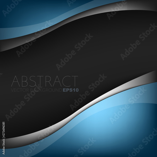 Blue curve vector abstract blue background with copy space for your text
