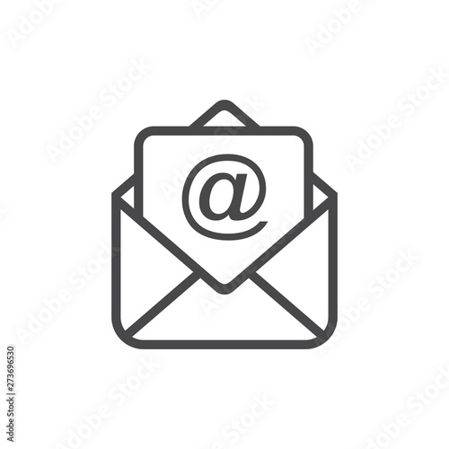 Mail vector icon grey. E-mail icon. Envelope illustration. Message