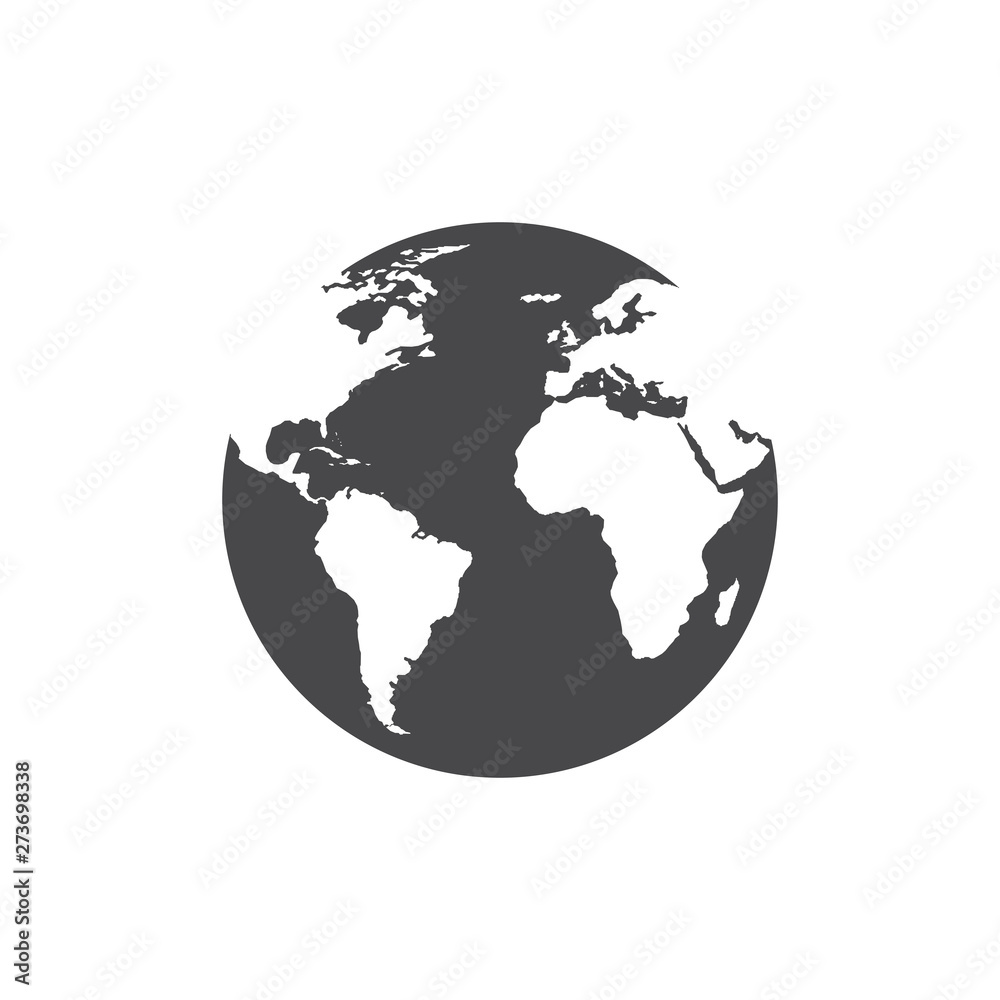 Naklejka premium World map vector grey. World icon vector