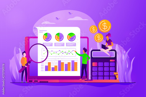 Marketing strategy and data analysis. Marketers analyzing infographics. Identify business needs, determine solutions, IT business problems concept. Vector isolated concept creative illustration