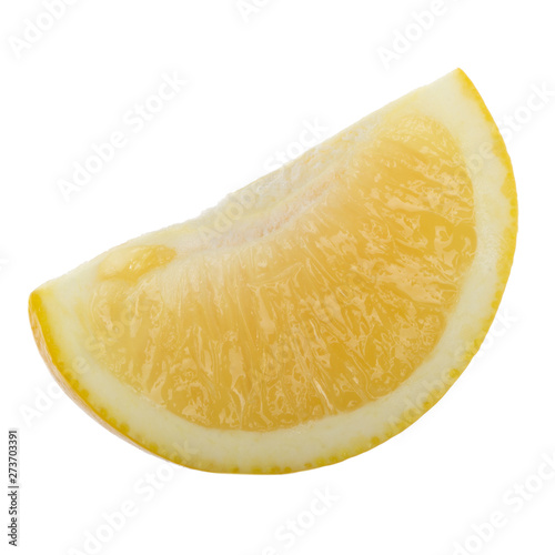 slice of yellow (white) grapefruit isolated on white background