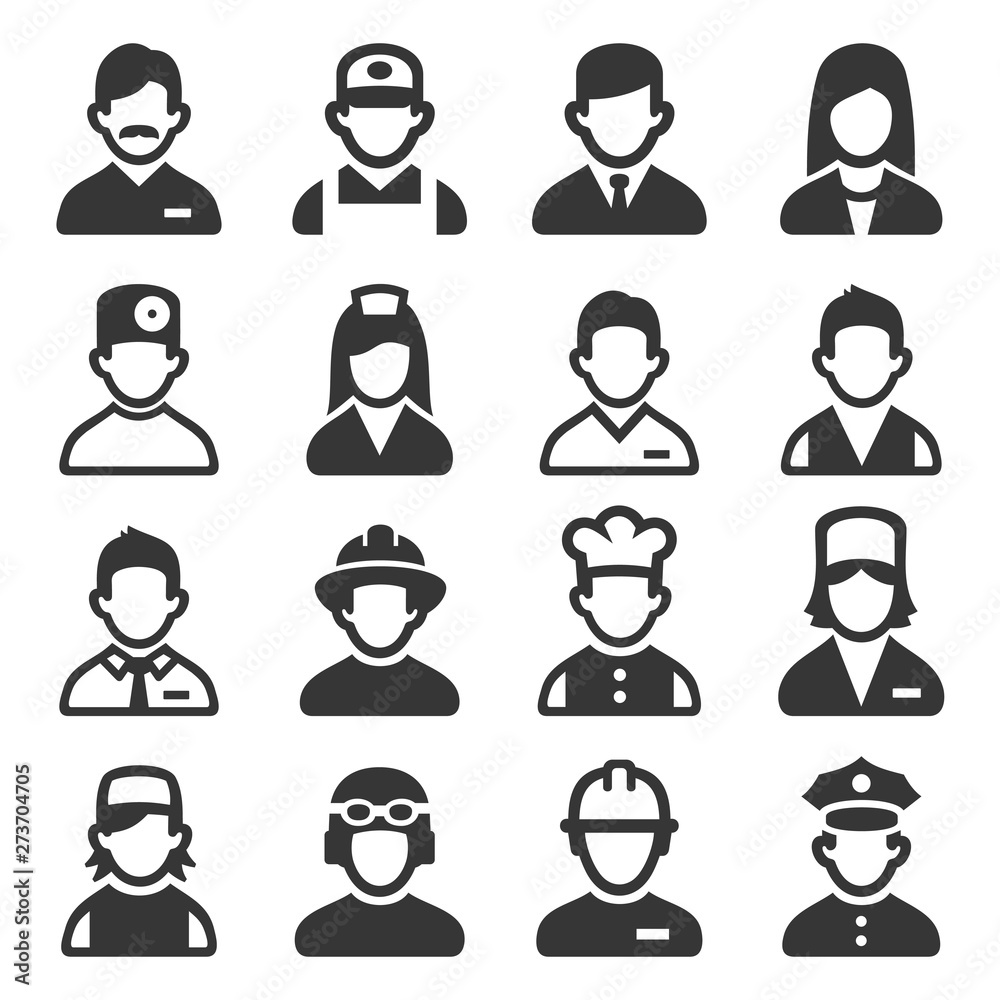 Professions Avatars Set on White Background. Vector Professions Avatars Set on White Background. Vector