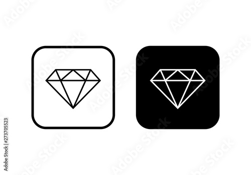 Diamond icon vector. Diamond line icon. Gemstone symbol