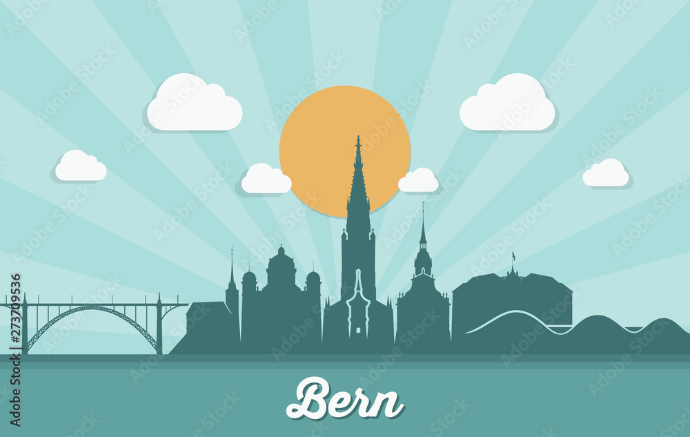 Bern skyline - Switzerland - vector illustration - Vector