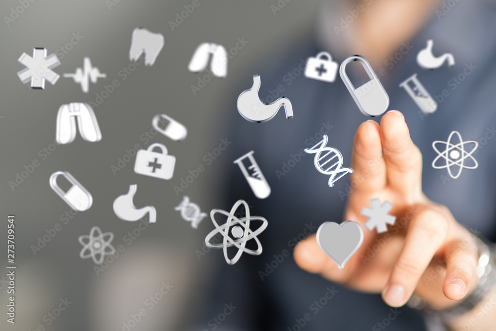 Health Insurance Concept - digital interface Health Insurance Concept - digital interface