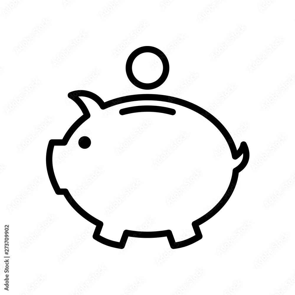 Fototapeta premium Piggy Bank. Fully scalable vector icon in outline style.