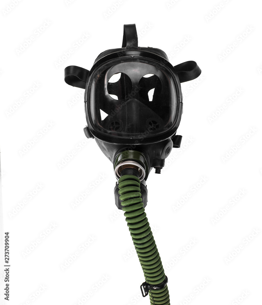pilot mask, black gas mask on a white background Stock Photo | Adobe Stock