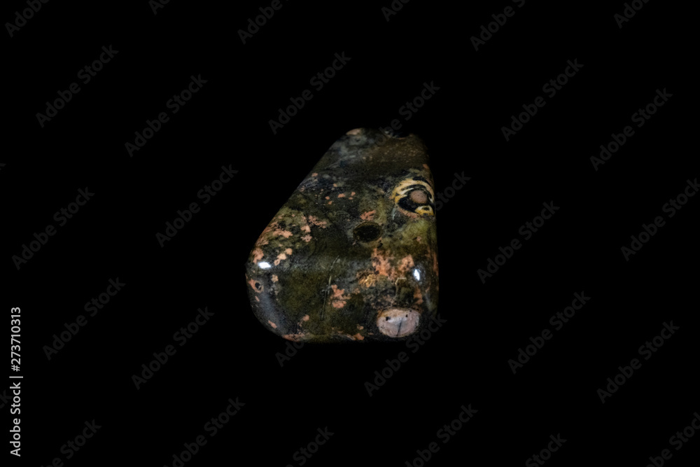 Multicolor Rhyolite Rock on Black Multicolor Rhyolite Rock on Black