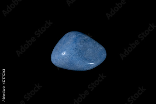 Blue Quartz Mineral on Black