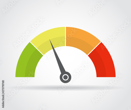 Fotografía Speedometer icon. Colorful infographic gauge element with shadow