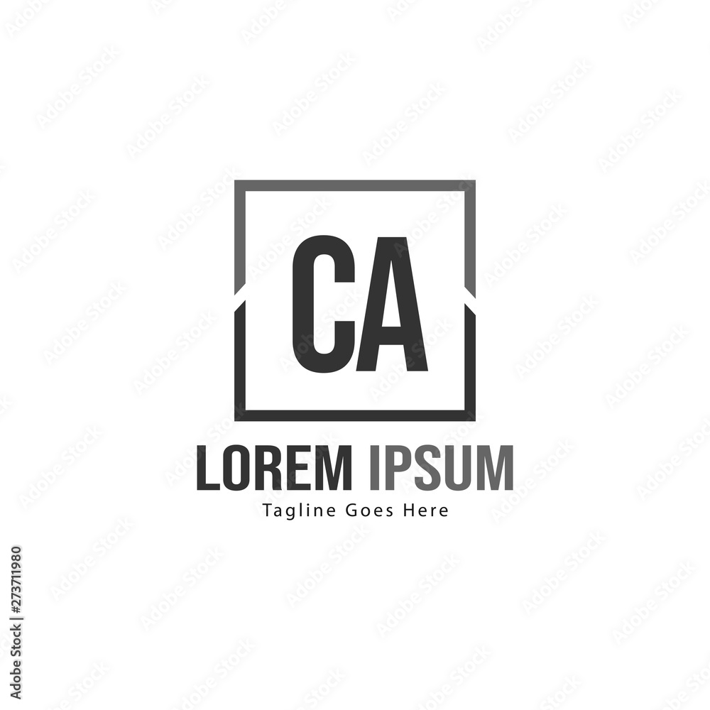 Initial CA logo template with modern frame. Minimalist CA letter logo vector illustration Initial CA logo template with modern frame. Minimalist CA letter logo vector illustration