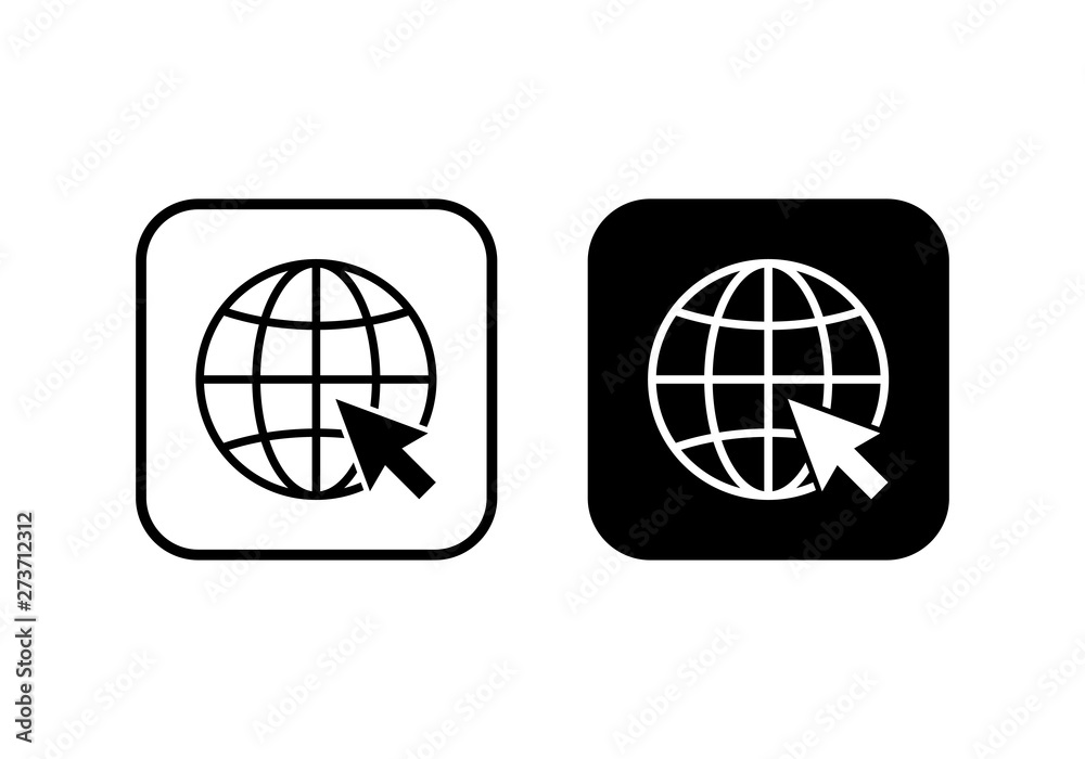 Web icon vector. Web icon page symbol for your web design. Internet world vector