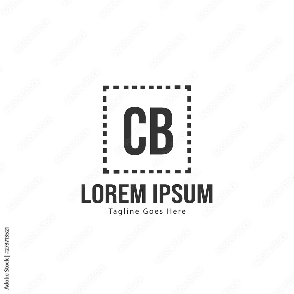 Initial CB logo template with modern frame. Minimalist CB letter logo vector illustration
