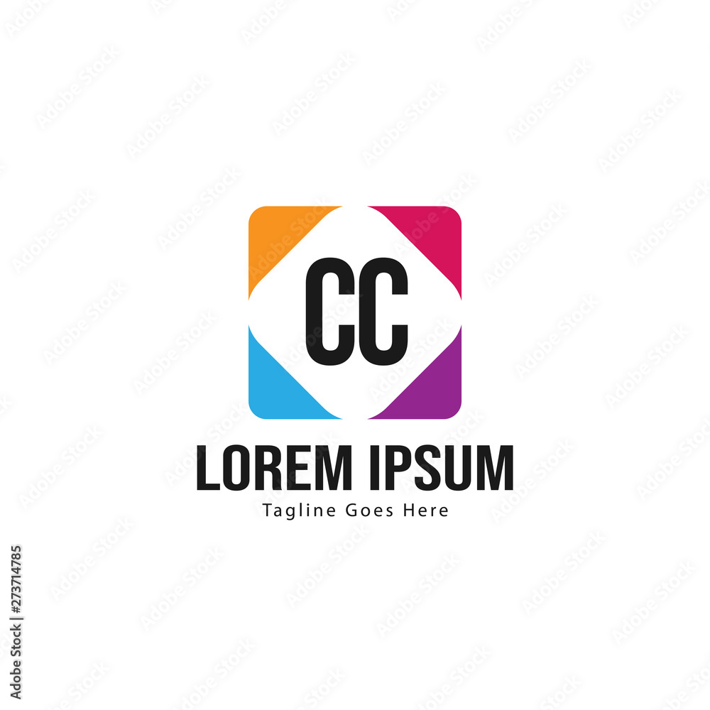 Initial CC logo template with modern frame. Minimalist CC letter logo vector illustration Initial CC logo template with modern frame. Minimalist CC letter logo vector illustration