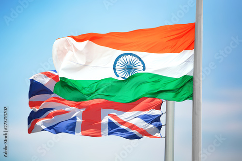 Indian and British flags