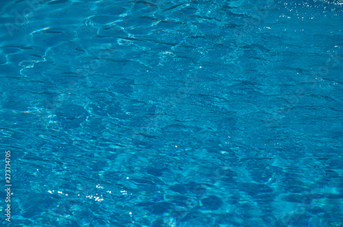 blue water in swimming pool