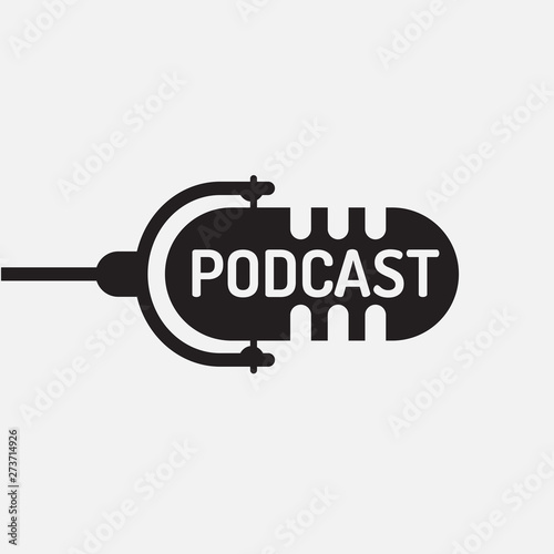  logo or icon podcast with white background,vector graphic