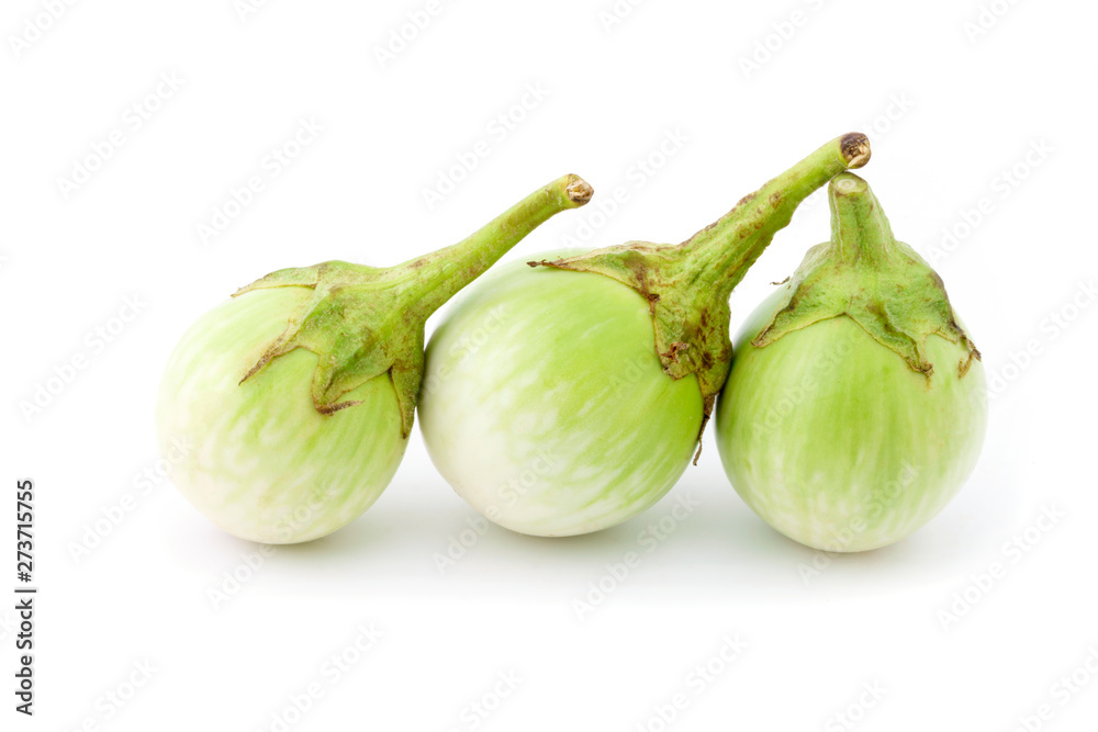 Green eggplant vegetable for cooking Thai food isolated on white background Green eggplant vegetable for cooking Thai food isolated on white background