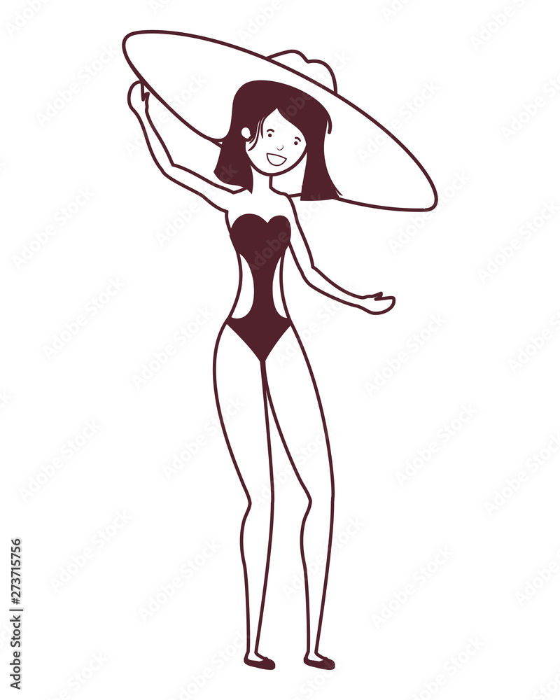 silhouette of woman with swimsuit on white background silhouette of woman with swimsuit on white background