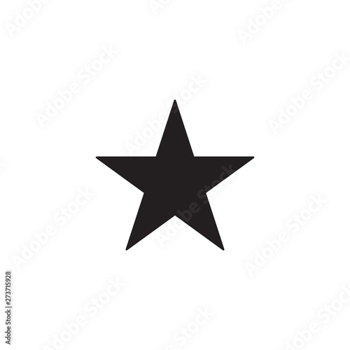 Black star icon on a white background. Vector illustration