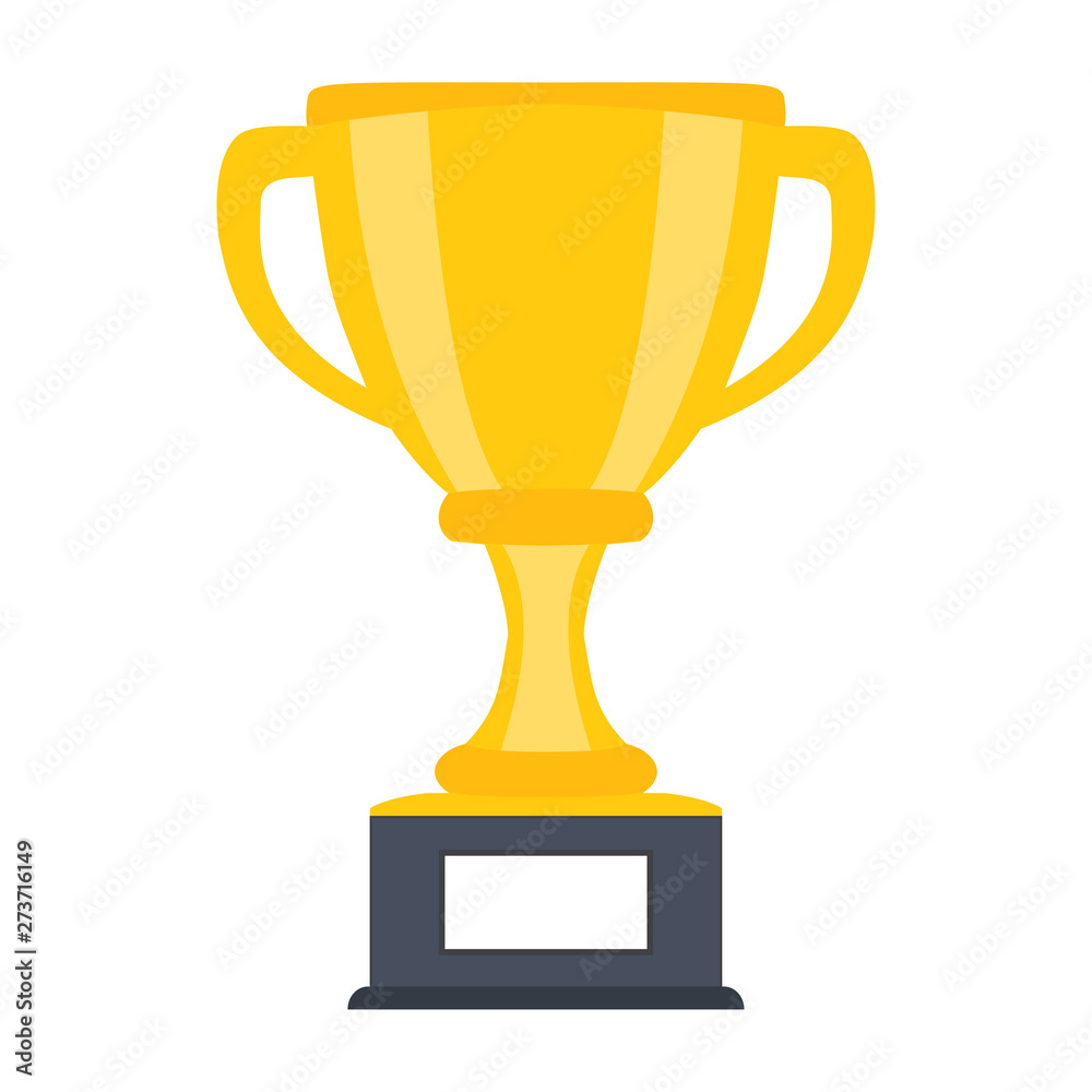 Trophy cup, award, vector icon in flat style