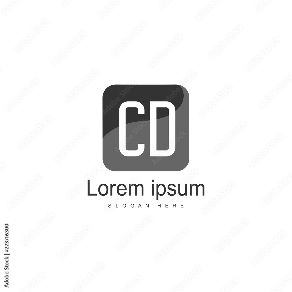 Initial CD logo template with modern frame. Minimalist CD letter logo vector illustration