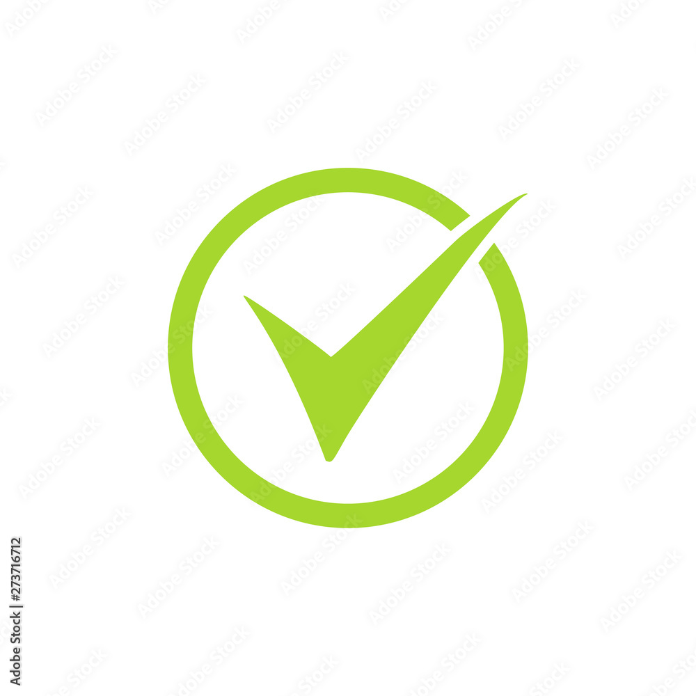 Tick icon vector symbol, green checkmark isolated on white background, checked icon or correct choice sign, check mark or checkbox pictogram Tick icon vector symbol, green checkmark isolated on white background, checked icon or correct choice sign, check mark or checkbox pictogram