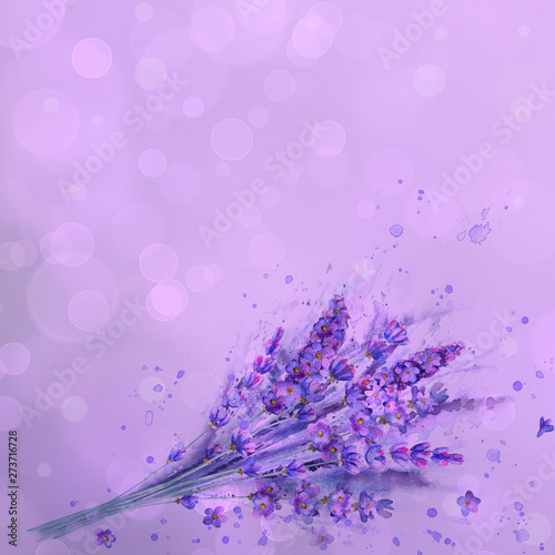 Watercolor lavender bouquet...