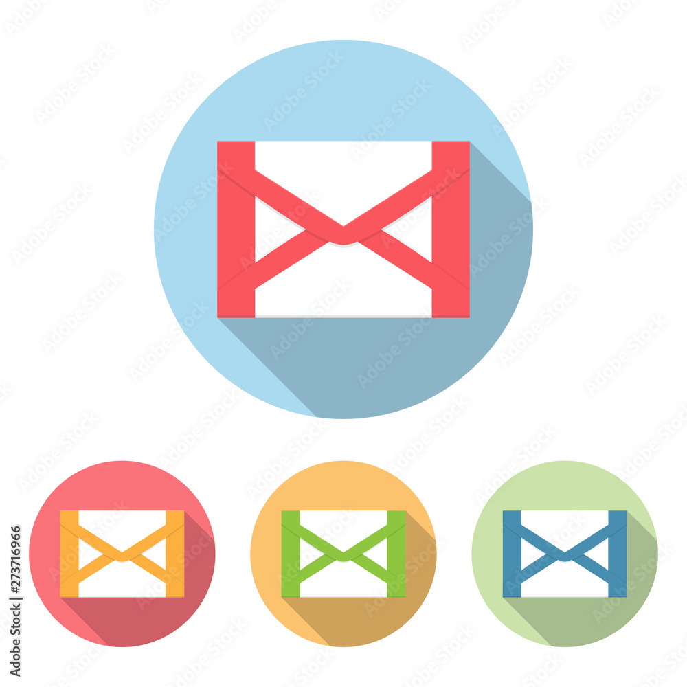Mail icon set in flat style. Vector illustration Mail icon set in flat style. Vector illustration