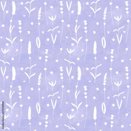 Lavender flowers white silh...