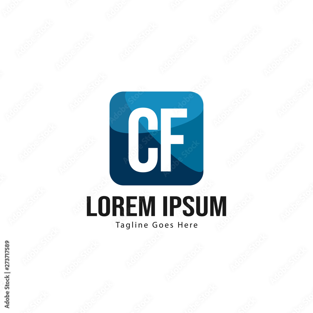 Initial CF logo template with modern frame. Minimalist CF letter logo vector illustration Initial CF logo template with modern frame. Minimalist CF letter logo vector illustration