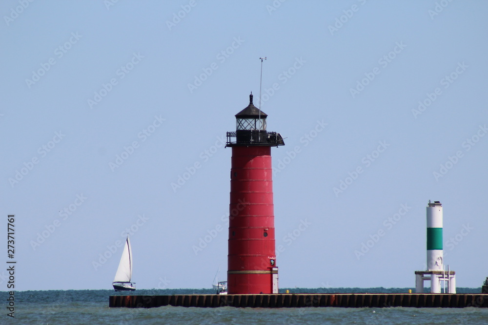 lighthouse on lake michigan in Wisconsin