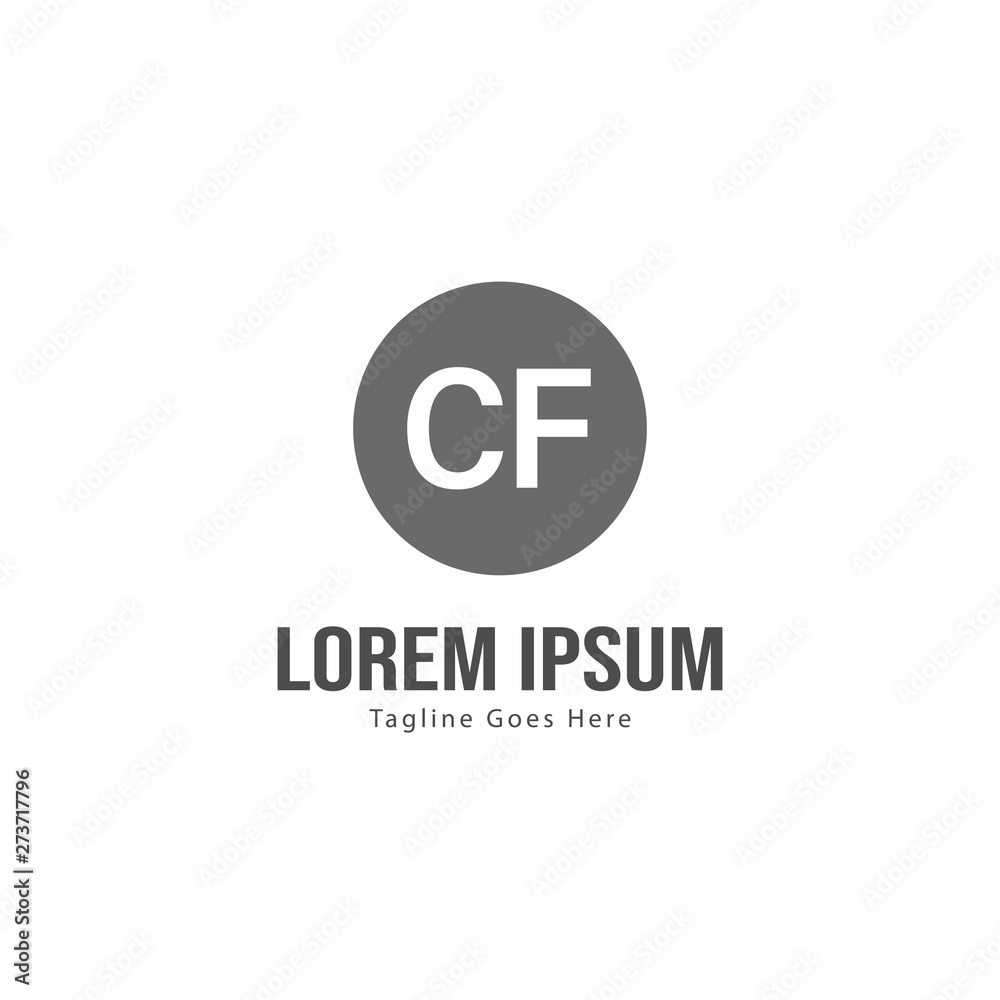 Initial CF logo template with modern frame. Minimalist CF letter logo vector illustration Initial CF logo template with modern frame. Minimalist CF letter logo vector illustration