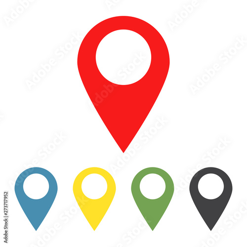 Set of map pointers icons. GPS location symbol. Vector illustration