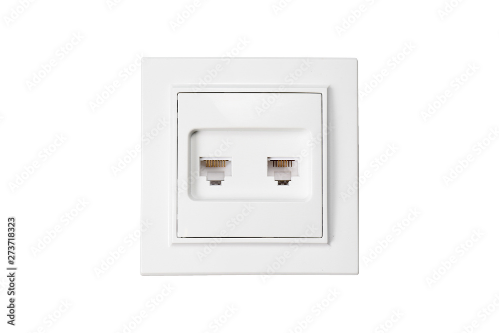 Internet network outlet isolated on white background Internet network outlet isolated on white background