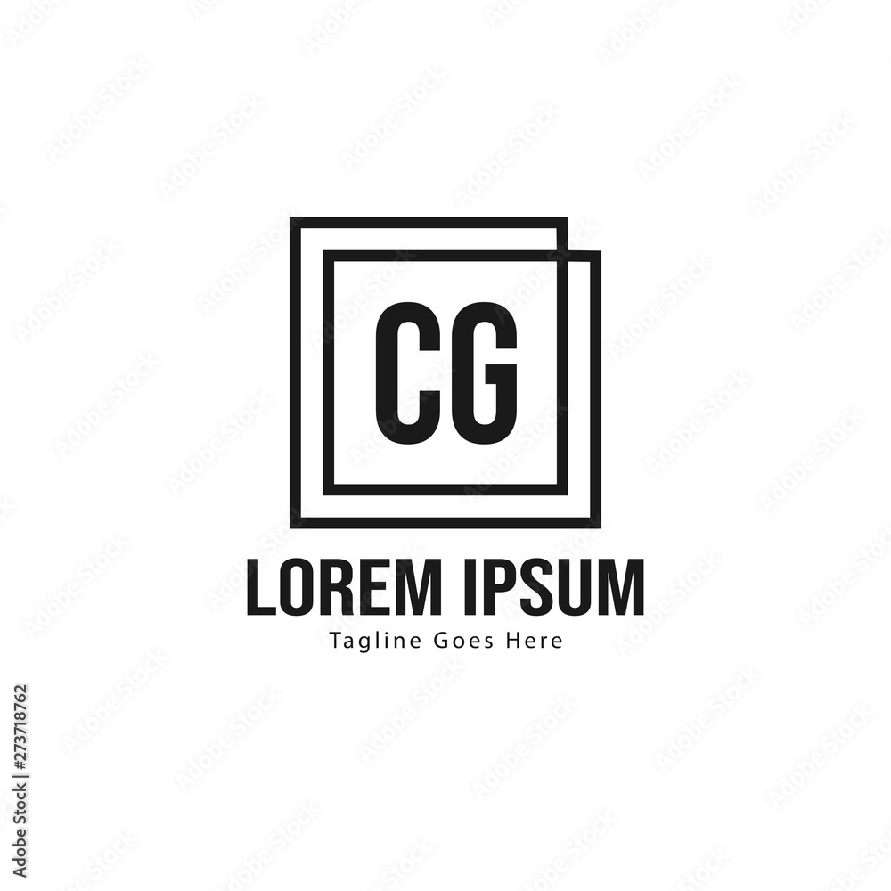 Initial CG logo template with modern frame. Minimalist CG letter logo vector illustration Initial CG logo template with modern frame. Minimalist CG letter logo vector illustration
