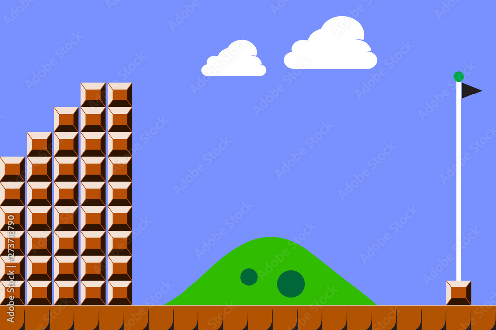 Old video game background. Vector illustration eps10 Stock Illustration ...