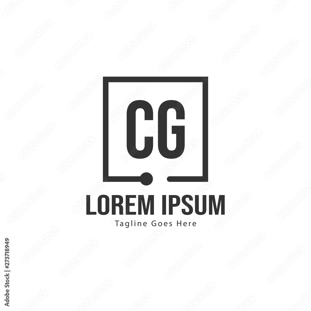 Initial CG logo template with modern frame. Minimalist CG letter logo vector illustration Initial CG logo template with modern frame. Minimalist CG letter logo vector illustration